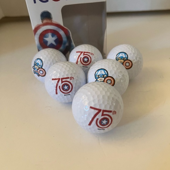 Set of 6 Marvel golf balls celebrating the 75th anniversary of Captain America. - Picture 4 of 4